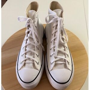 Converse Chuck Taylor All Star Lift Platform High Top White Canvas Sneakers 10